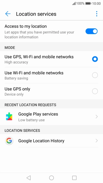 If you select Use GPS, Wi-Fi and mobile networks, your phone can find your exact position using the GPS satellites, the mobile network and nearby Wi-Fi networks. Satellite-based GPS requires a clear view of the sky.