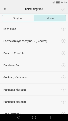 Press the required ring tones to hear them.