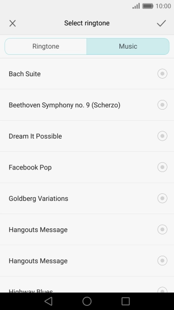Press the required ring tones to hear them.