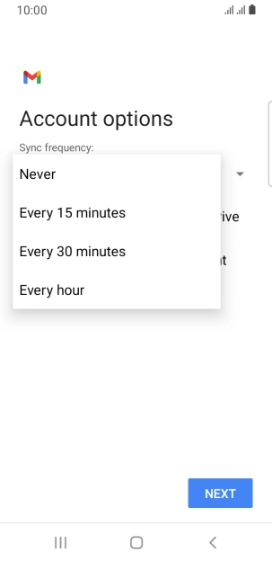 Press the required setting.