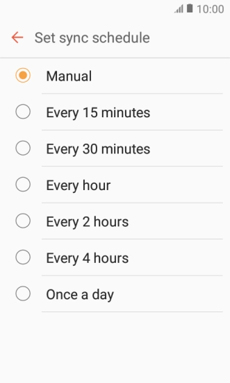 Press the required setting.
