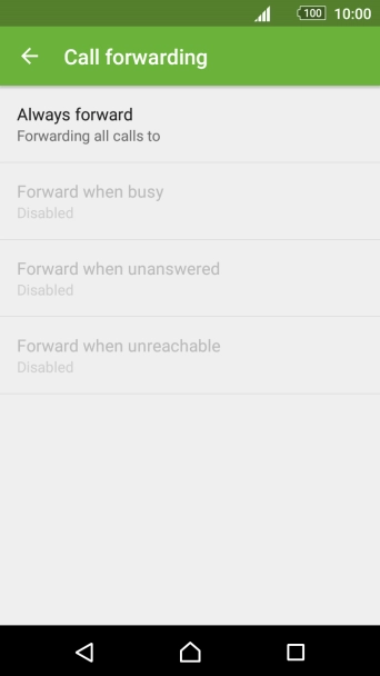 Press the required divert type.