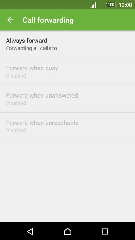 Press the required divert type.