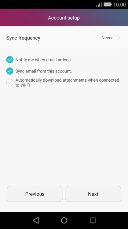 Press Notify me when email arrives. to turn the function on or off.