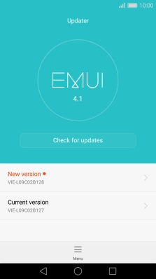 Press Check for updates. If a new software version is available, it's displayed. 
Follow the instructions on the screen to update the phone software.