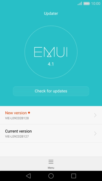Press Check for updates. If a new software version is available, it's displayed. 
Follow the instructions on the screen to update the phone software.