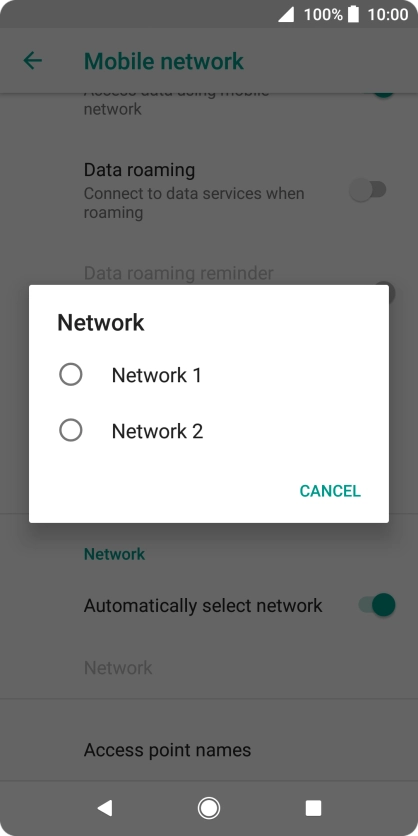 Press the required network.