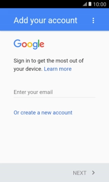 If you don t have a Google account, press Or create a new account and follow the instructions on the screen to create an account.