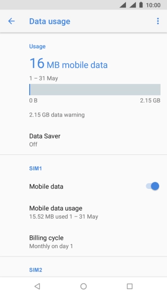 The total data usage is displayed.