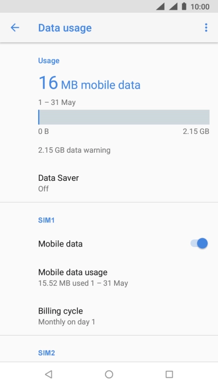 The total data usage is displayed.