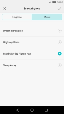 Once you've found a ring tone you like, press the confirm icon.