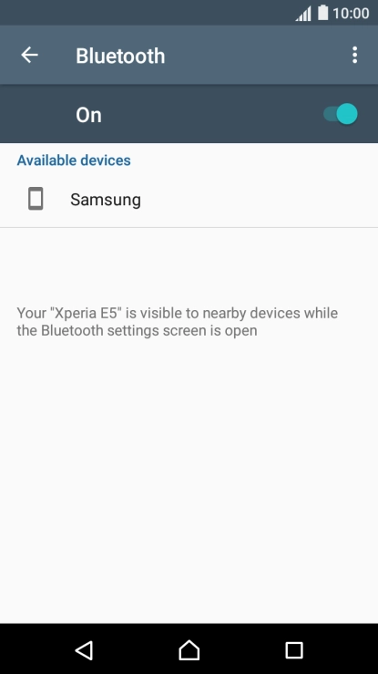 Press the required Bluetooth device and follow the instructions on the screen to pair the device with your phone.