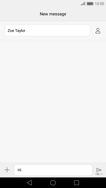 Press the send icon when you've finished your text message.