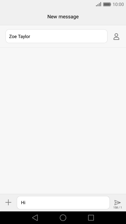 Press the send icon when you've finished your text message.