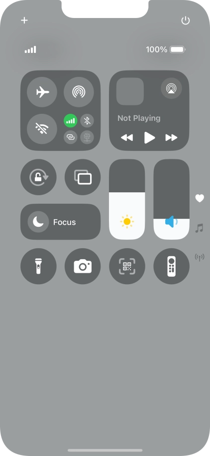 Press the flight mode icon to turn the function on or off.
