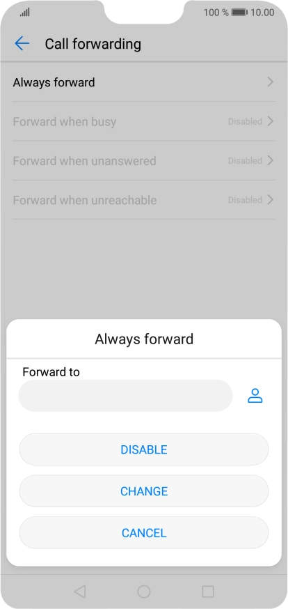Press DISABLE.
