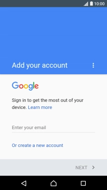 If you don t have a Google account, press Or create a new account and follow the instructions on the screen to create an account.
