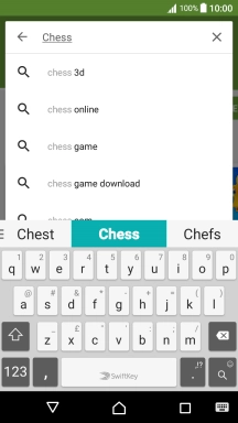 Key in the name or subject of the required app and press the search icon.