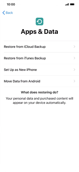 Press Set Up as New iPhone and follow the instructions on the screen to finish the activation.
