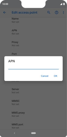 Key in mms.vodafone.net and press OK.