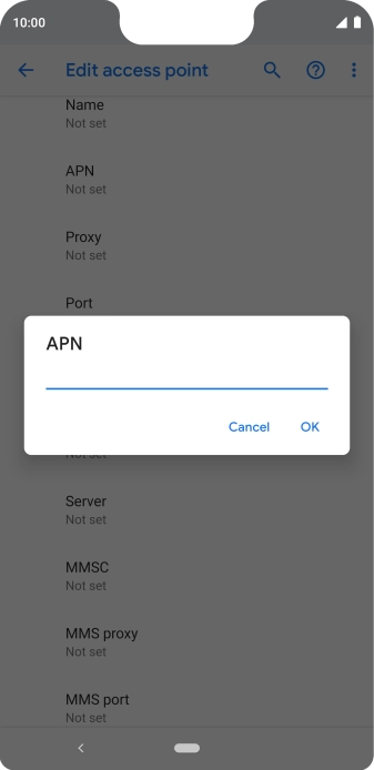 Key in mms.vodafone.net and press OK.