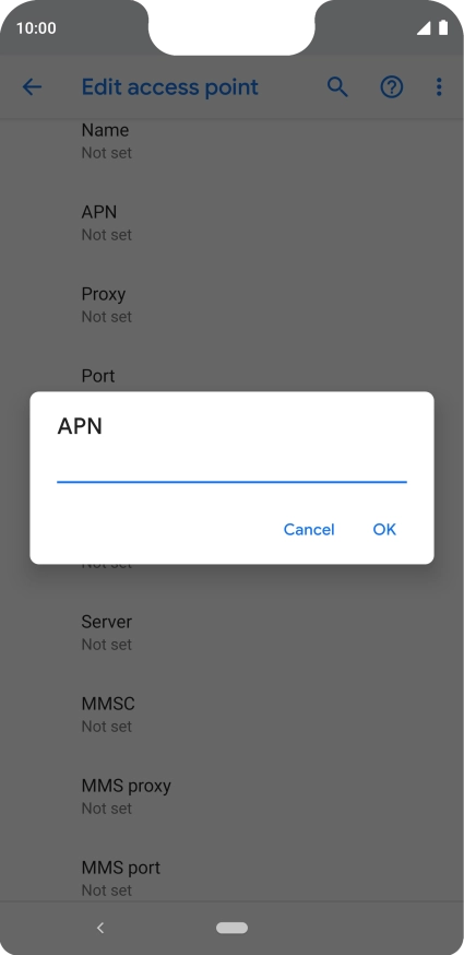 Key in mms.vodafone.net and press OK.