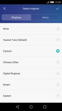 Once you've found a ring tone you like, press the confirm icon.