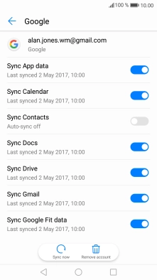 Press Sync Contacts to turn on the function.