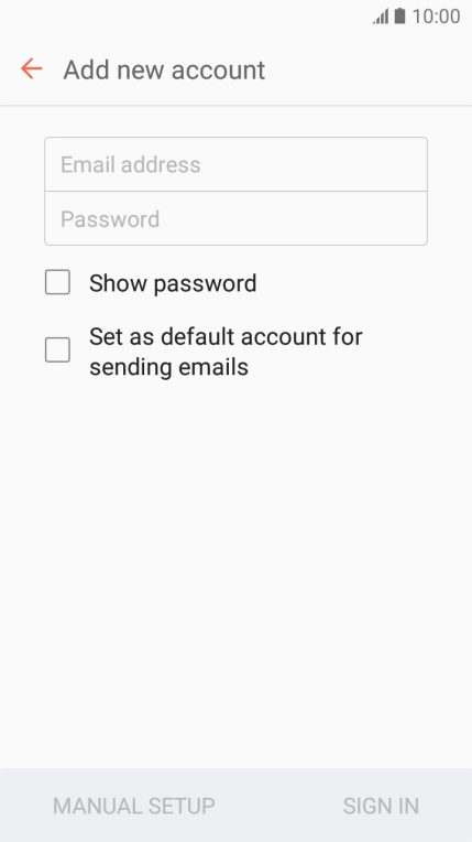 Press Email address and key in your email address.