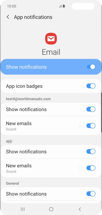 Press the indicator next to 