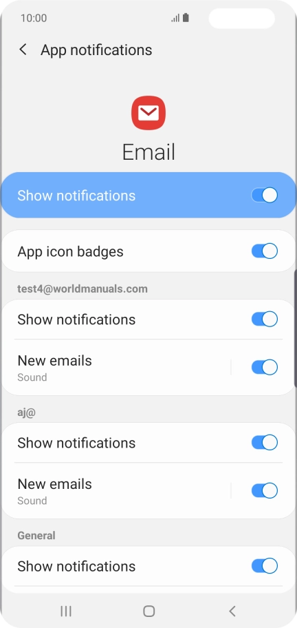 Press the indicator next to 