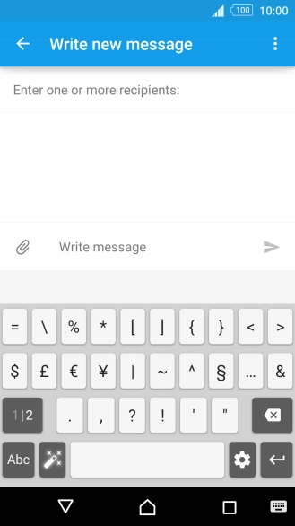Press Abc to return to text input.