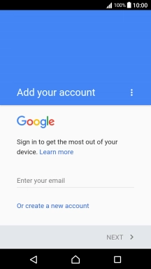If you don t have a Google account, press Or create a new account and follow the instructions on the screen to create an account.