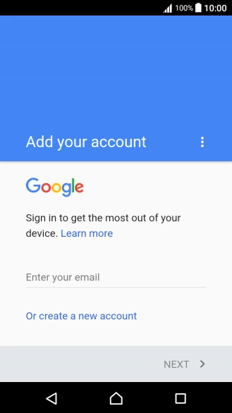 If you don t have a Google account, press Or create a new account and follow the instructions on the screen to create an account.