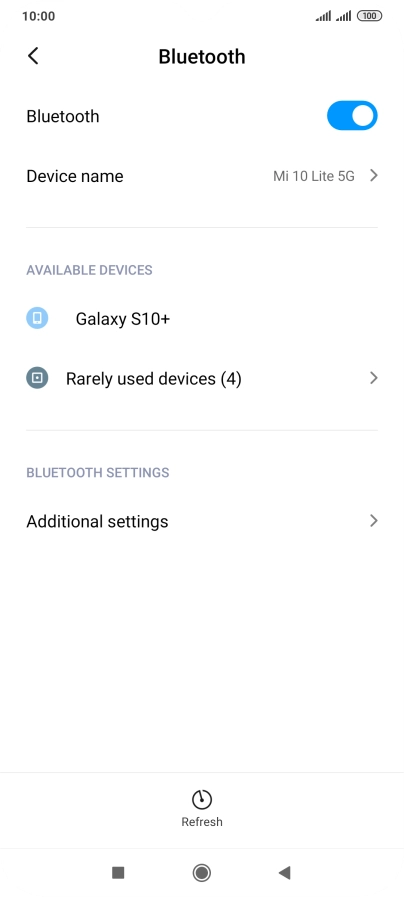 Press the required Bluetooth device.