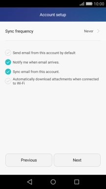 If this screen is displayed, you email account has been recognised and set up automatically. Follow the instructions on the screen to key in more information and finish setting up your phone.