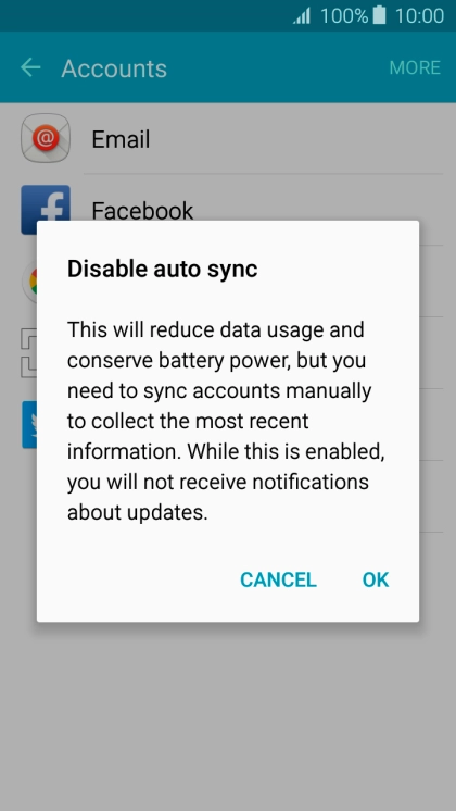 Press OK to turn off the function.
