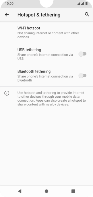 Press Wi-Fi hotspot.