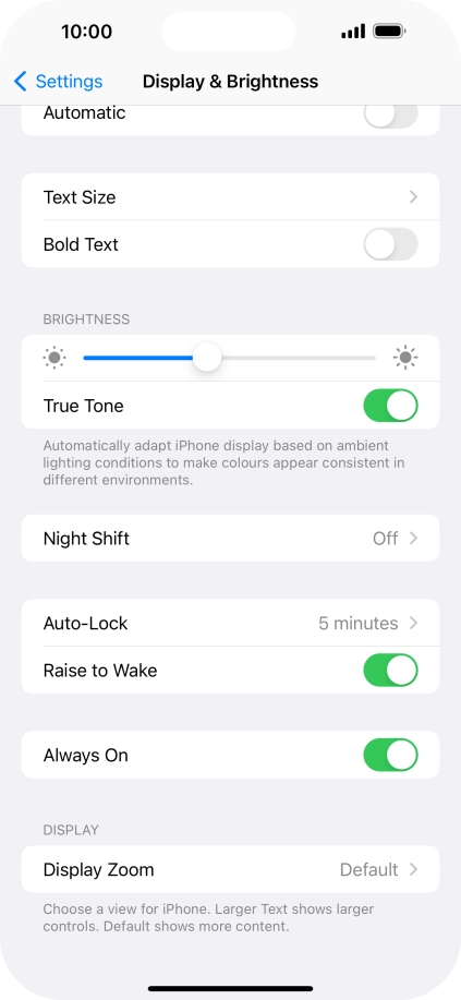 Press the indicator next to 