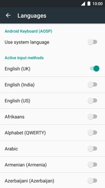 Press the required language to add it.