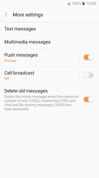 Press Text messages.