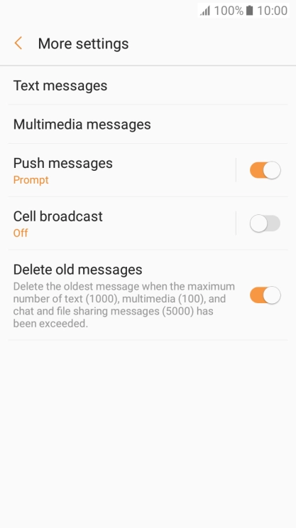 Press Text messages.