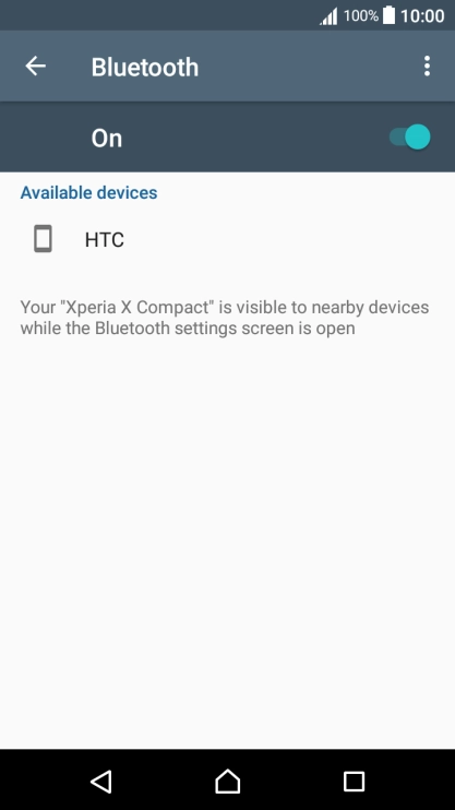 Press the required Bluetooth device and follow the instructions on the screen to pair the device with your phone.