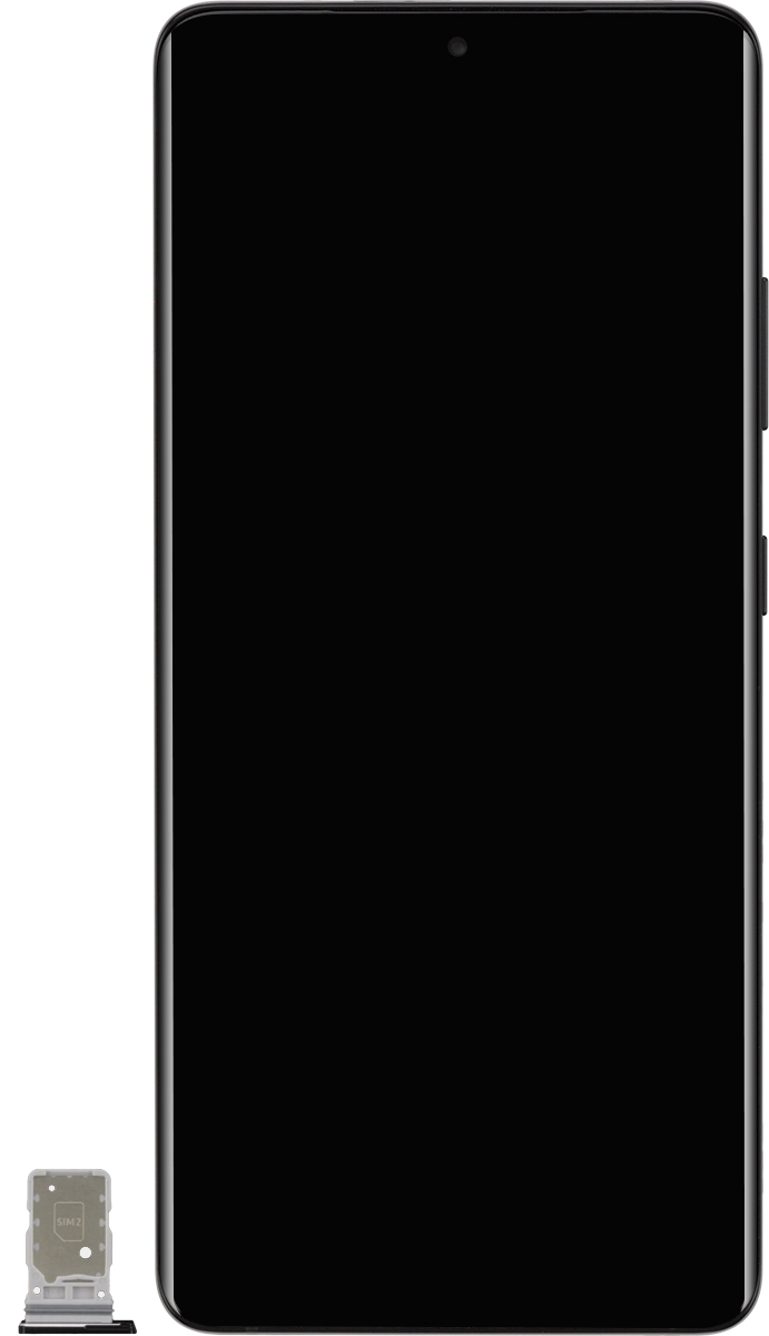 Turn your SIM so the angled corner of the SIM matches the angled corner of the second SIM holder and place your SIM in the SIM holder.