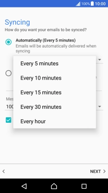 Press the required setting.