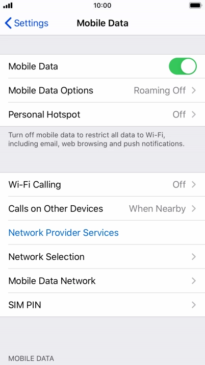 Press Mobile Data Network.