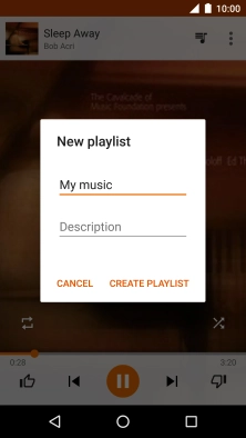 Key in a name for the playlist and press CREATE PLAYLIST.