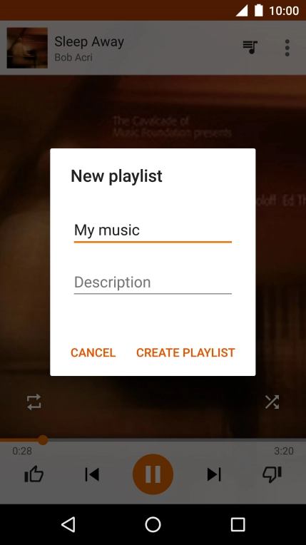 Key in a name for the playlist and press CREATE PLAYLIST.