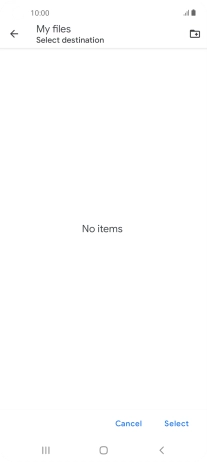 To create a new folder, press the new folder icon and follow the instructions on the screen to create a new folder.
