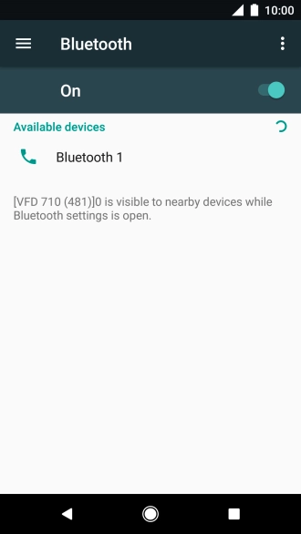 Press the required Bluetooth device and follow the instructions on the screen to pair the device with your phone.